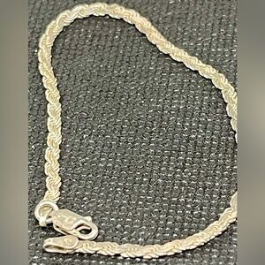Elegant 925 Sterling Silver 7” Italy Rope Bracelet